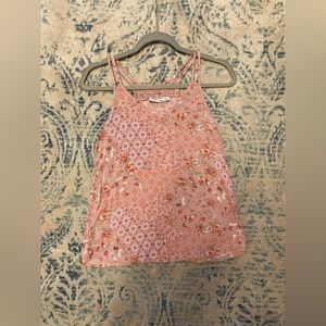 pink floral spaghetti strap tank top